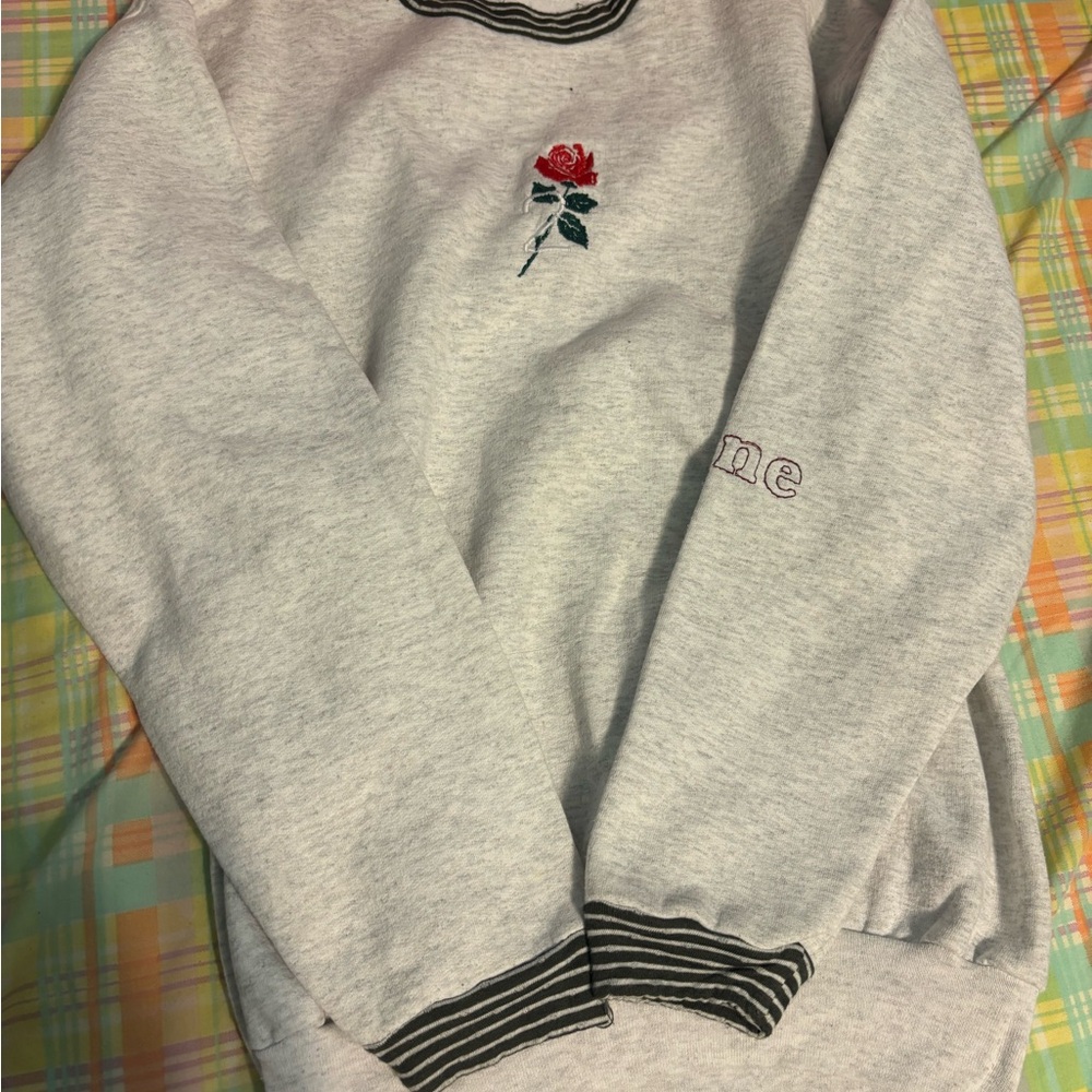 Hanes Gray Sweatshirt with Black Stripes